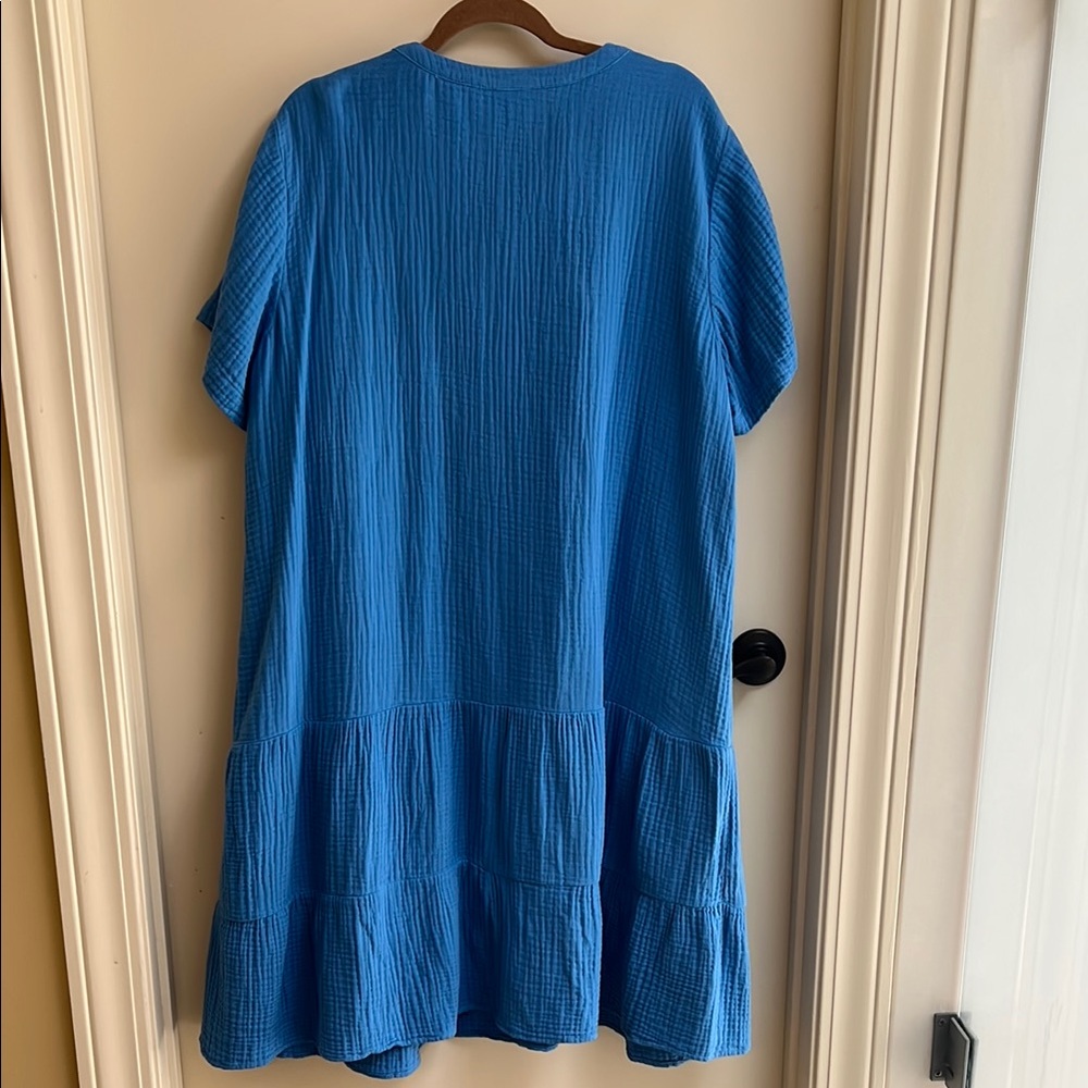J. Jill Blue Button-Down Dress - Picture 3 of 5